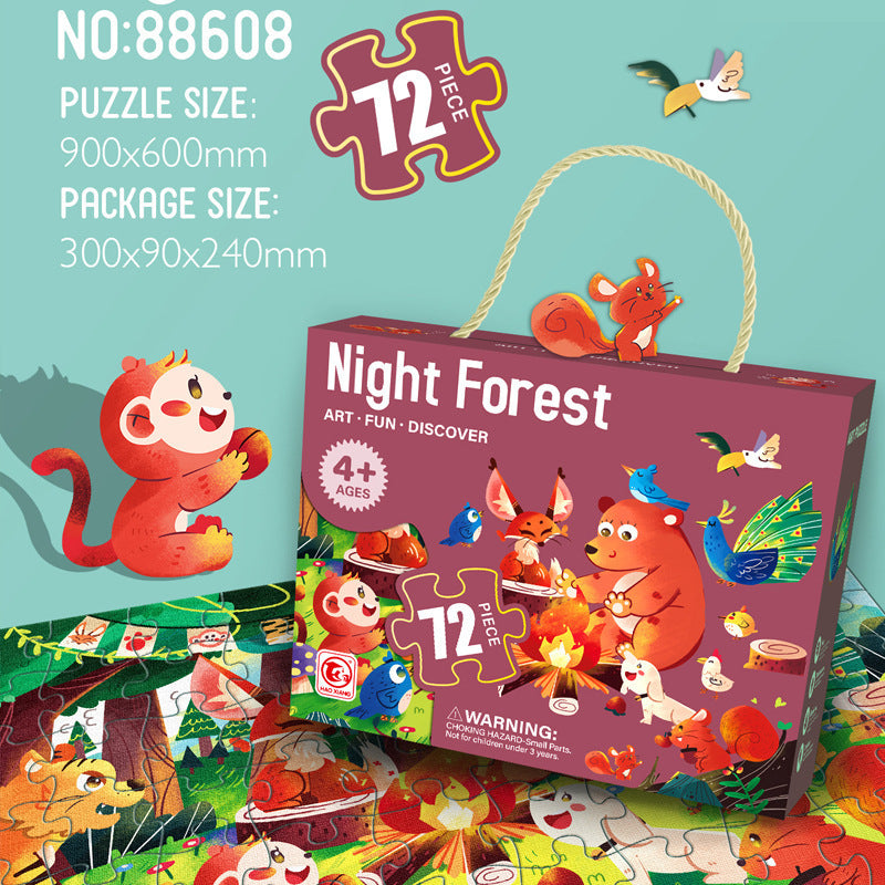 Cross-border children's 72 pieces flat puzzle paper puzzle gift box boys and girls early education intellectual toys kindergarten gifts