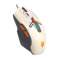 Dazzling silver fox h6 tri-color illuminated gaming mouse - customizable pc laptop usb wired 6d gaming mouse