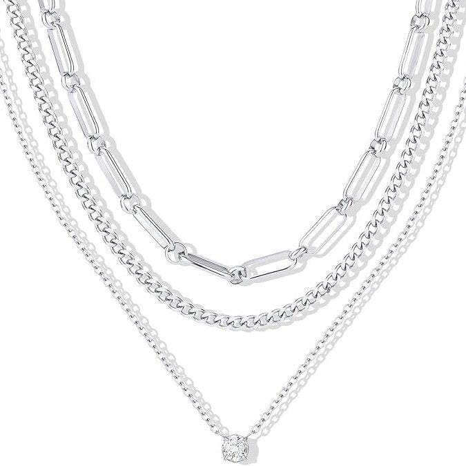women's exquisite gold necklace stackable layered necklace, fashionable tiered gold necklace 14k gold filled necklace set