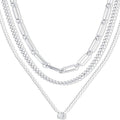 women's exquisite gold necklace stackable layered necklace, fashionable tiered gold necklace 14k gold filled necklace set