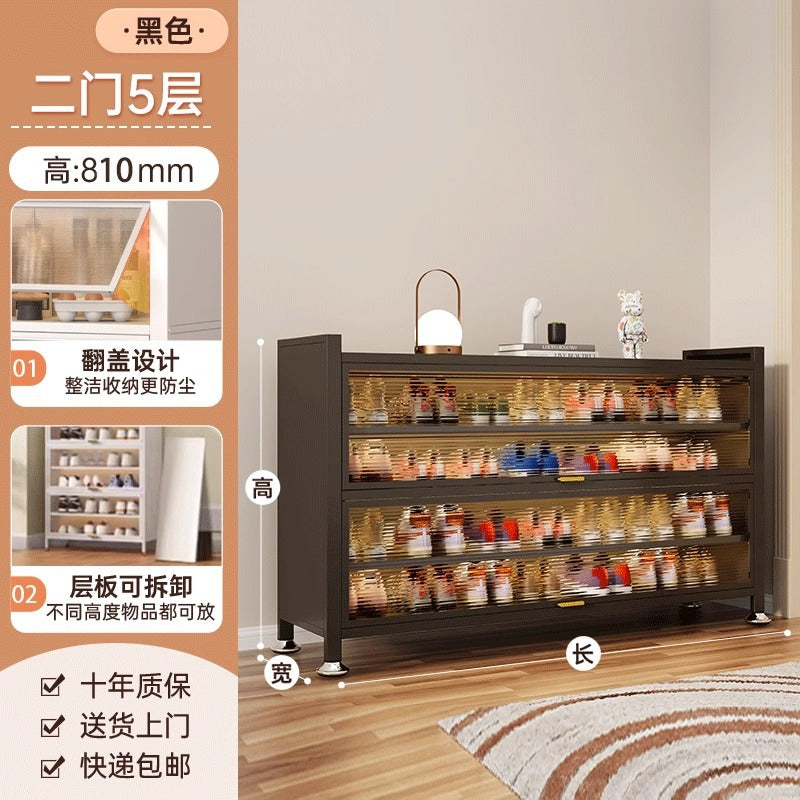Household steel shoe cabinet, entrance door, large-capacity storage shoe cabinet, floor-standing multi-layer dust-proof shoe rack, rental house