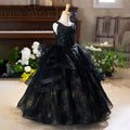 Black girl's dress princess gown high-end luxury niche fashionable chic foreign trade in-stock tulle elegant dress