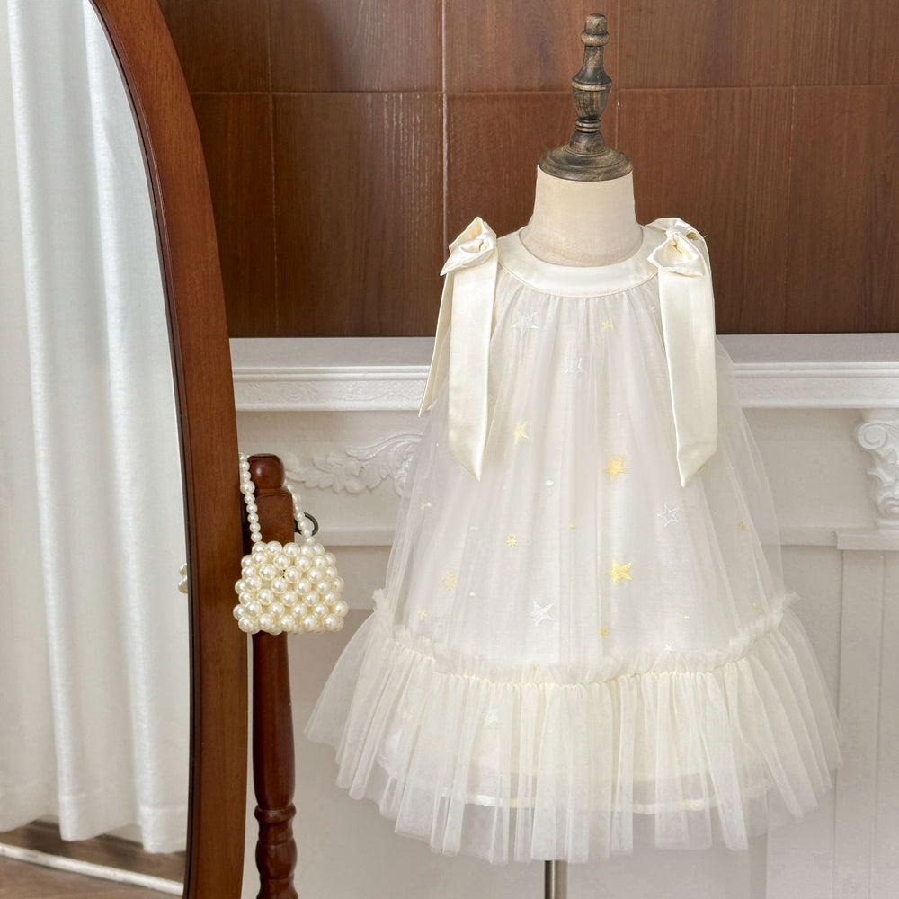 Korean style girls' sleeveless summer dress -  new arrival - little girl's summer shawl princess dress