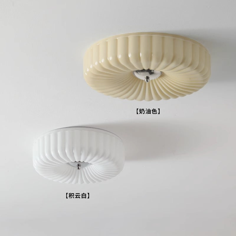 [Strict selection] Bauhaus cloakroom ceiling light medieval vintage French cream balcony foyer glass light