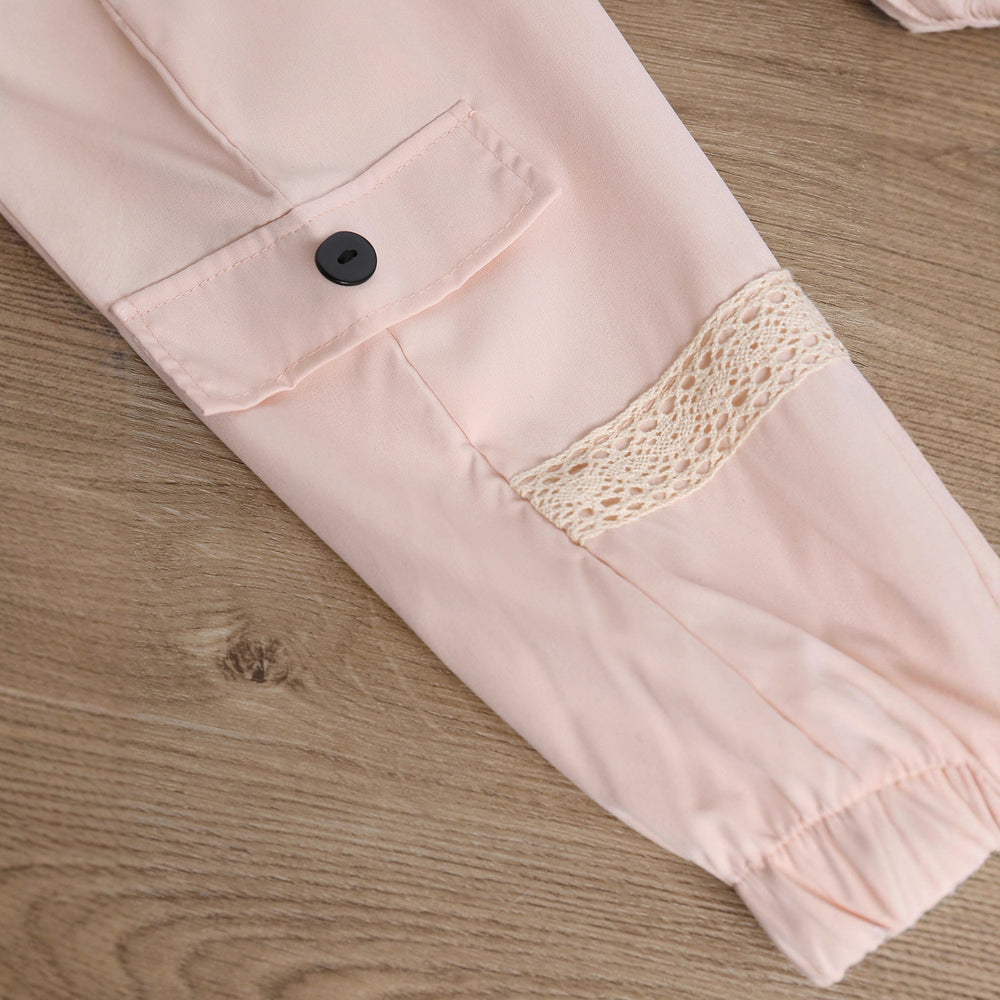 girls' summer woven cami top, off-the-shoulder, frosted button-down three-piece set with belt - toddler & little girl outfit - cross-border e-commerce