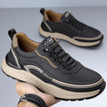 Men's spring new slip-on chunky sole outdoor leather shoes - versatile, lightweight, shock-absorbing, soft sole athletic casual shoes