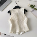 Xiaoxiangfeng socialiteclassysense stereo flower v neck sleeveless sequinvest women's layered outer shorttops