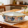 Hot-selling enamel soup pot and seafood pot for cross-border e-commerce, direct from the manufacturer. cast iron with a painted finish, perfect for home kitchens. sold individually