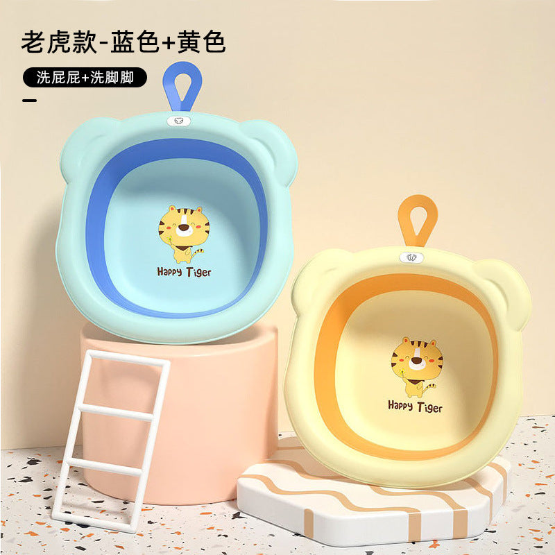 Baby foldable washbasin can be hung footbath newborn kids wash butt special baby for home small basin