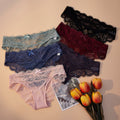 lingerie factory: low-rise, sexy women's panties featuring bow accents, lace detailing, and a breathable, criss-cross design. women's briefs