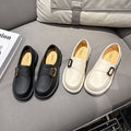 2025 new women's office british style spring/summer versatile skirt black single shoes commute soft sole loafers