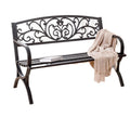 Outdoor park bench double seater bench casual simple bench iron backrest courtyard outdoor garden