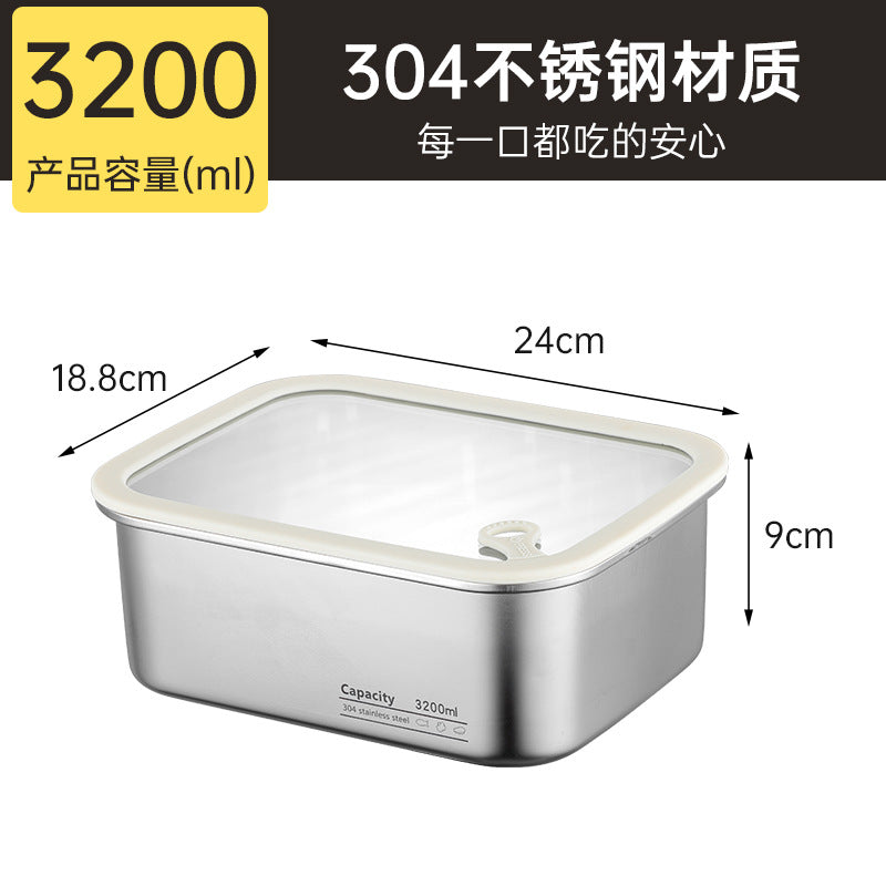 304 stainless steel food storage container - microwave safe, student-approved lunch box, airtight food container for fruits and bento boxes