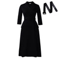 D605 women's foreign trade dress,  autumn/winter new collection, fashionable long-sleeve blazer collar double-breasted midi african dress