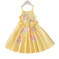 Kids clothing cross-border exclusive for european and american girls new arrival children's yellow dress baby children's clothing