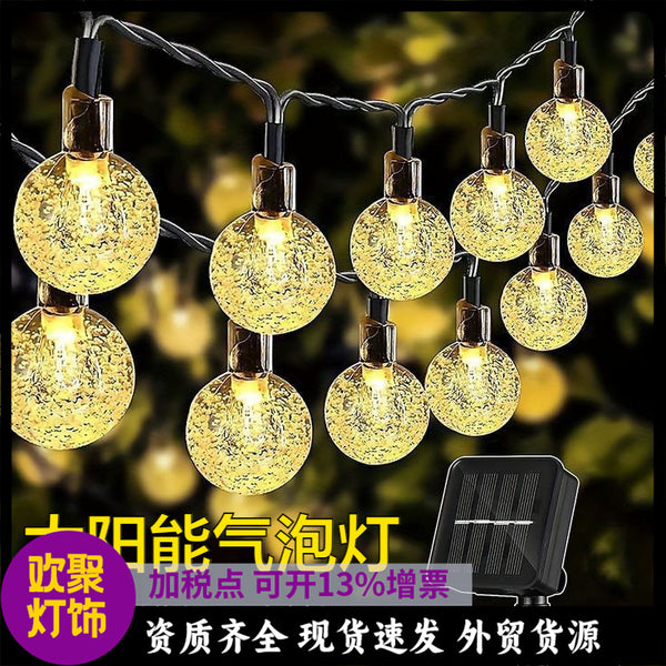 Solar bubble ball light string Outdoor courtyard Garden decorative light Crystal ball Christmas lights Flash light with wholesale