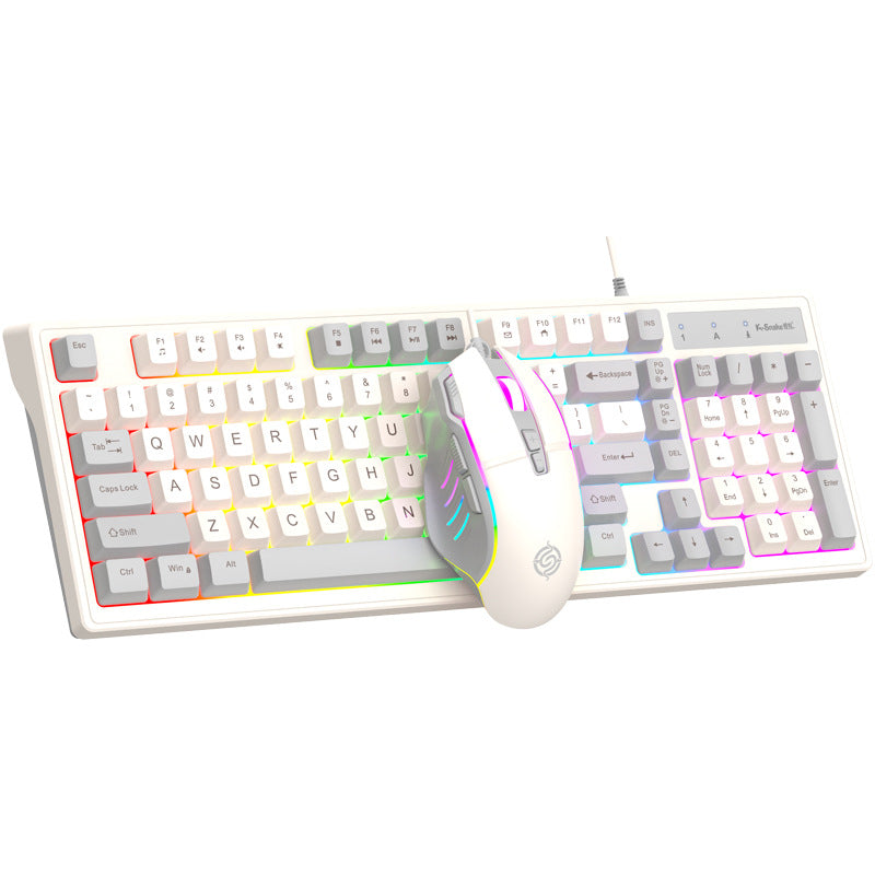 Viper km800 mechanical feel gaming keyboard and mouse wired illuminated set - 98 keys - office/home usb