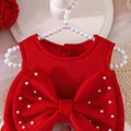 cross-border exclusive: new summer girls' princess dress - red and white heart bow skirt