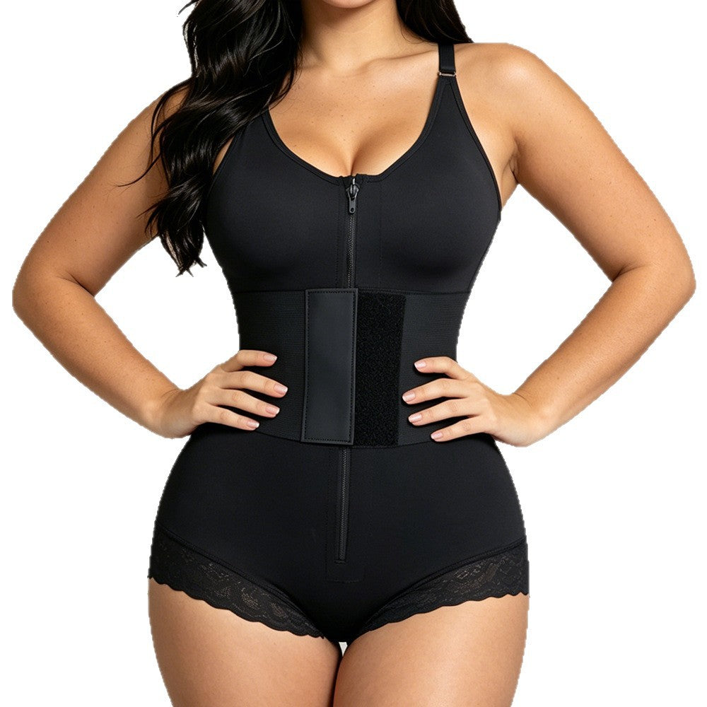 Bodyshaper leather label bag chest tight hip shaping body shaping slimming look abdominal triangle one-piece corset