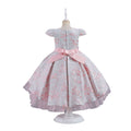 Export hot kids dress embroidered shiny princess dress female flower girl model catwalk dress girl dress