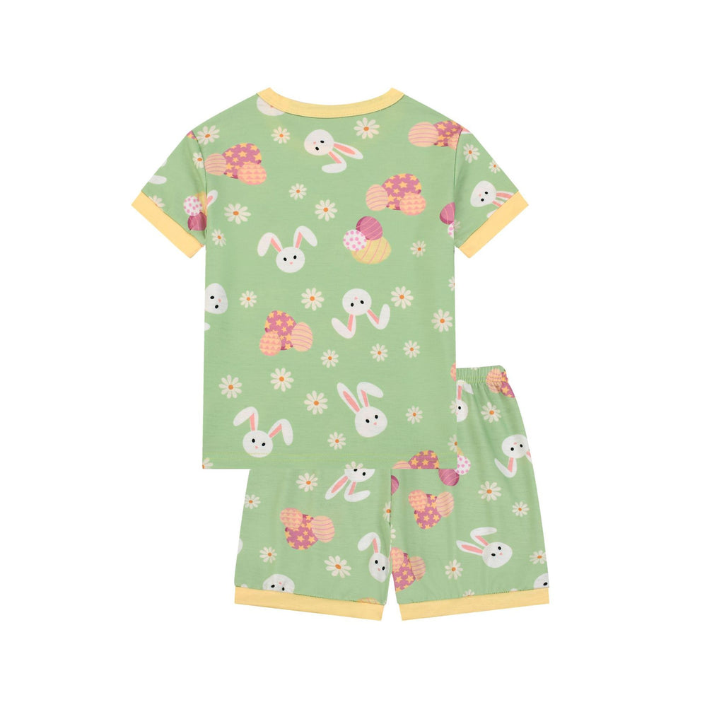 Flame-retardant fabric cross-border foreign trade summer girl home clothes full printed small fresh cute bunny 2-piece suit