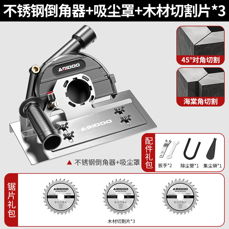 Angle grinder tile chamfering device portable 45 degree woodworking bricklayer universal cutting artifact portable chamfering device
