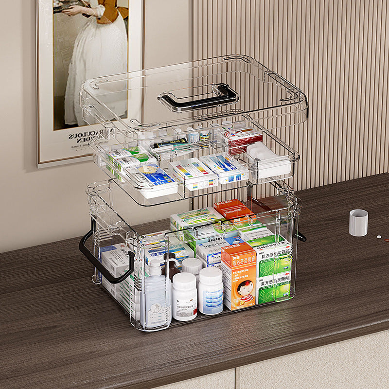 Plastic medicine box Family large storage box Household medicine box Storage medicine box