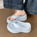 6cm thick sole beach shoes seaside flip flops women's summer outwear non-slip deodorizing filter heightening flip flops women's sandals