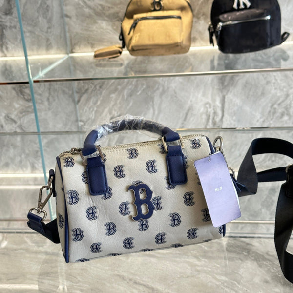 Korean mlb pillow bag retro letter printing portable shoulder messenger bag full of fashion and leisure street trends
