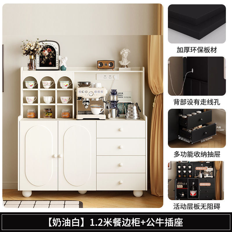 Solid wood sideboard small apartment for home coffee machine cabinet high cabinet all-in-one storage cabinet wall-mounted living room ultra-narrow tea cabinet