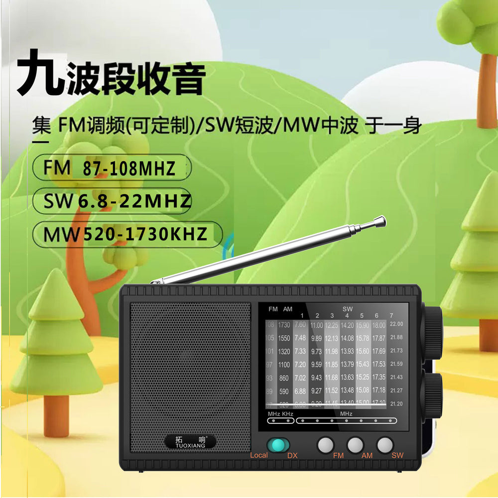 T-6671l full band radio fm broadcast mini portable rechargeable radio for seniors