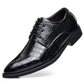 2024 men's leather dress shoes - new business casual style, crocodile embossed, british & korean design, pointed toe, plus sizes available