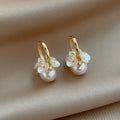Forest style super fairy flower pearl earrings earrings for women niche style design accessible luxury earrings high-end retro elegant earrings