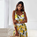 Summer new arrival cross-border supply  european and american women's clothing printed waist-cinching camisole dress with a full skirt