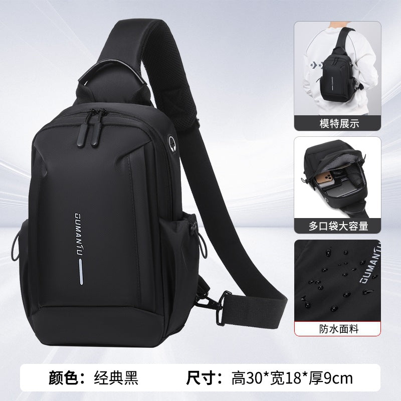Cross-border fashion men's breast bag high-end travel women's messenger bag waterproof and lightweight shoulder bag commuter chest bag tide