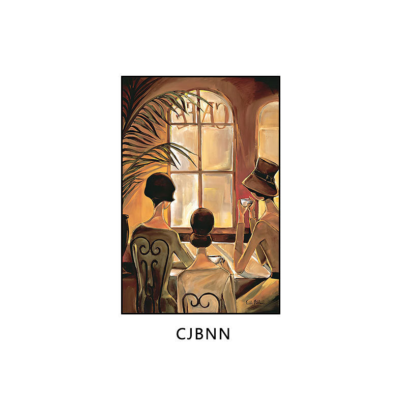 Industrial style bar decorative painting American retro beautiful woman oil painting ktv box hanging painting western restaurant cafe mural