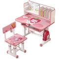 Children's study desk set - adjustable height writing desk and chair for elementary school students - posture correction table