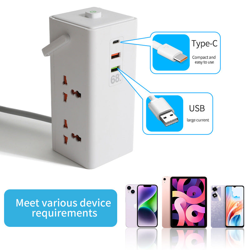 Us standard power strip with fast charging, uk standard power strip, multifunctional hong kong version power strip, european standard multi-outlet power strip, type-c fast charging