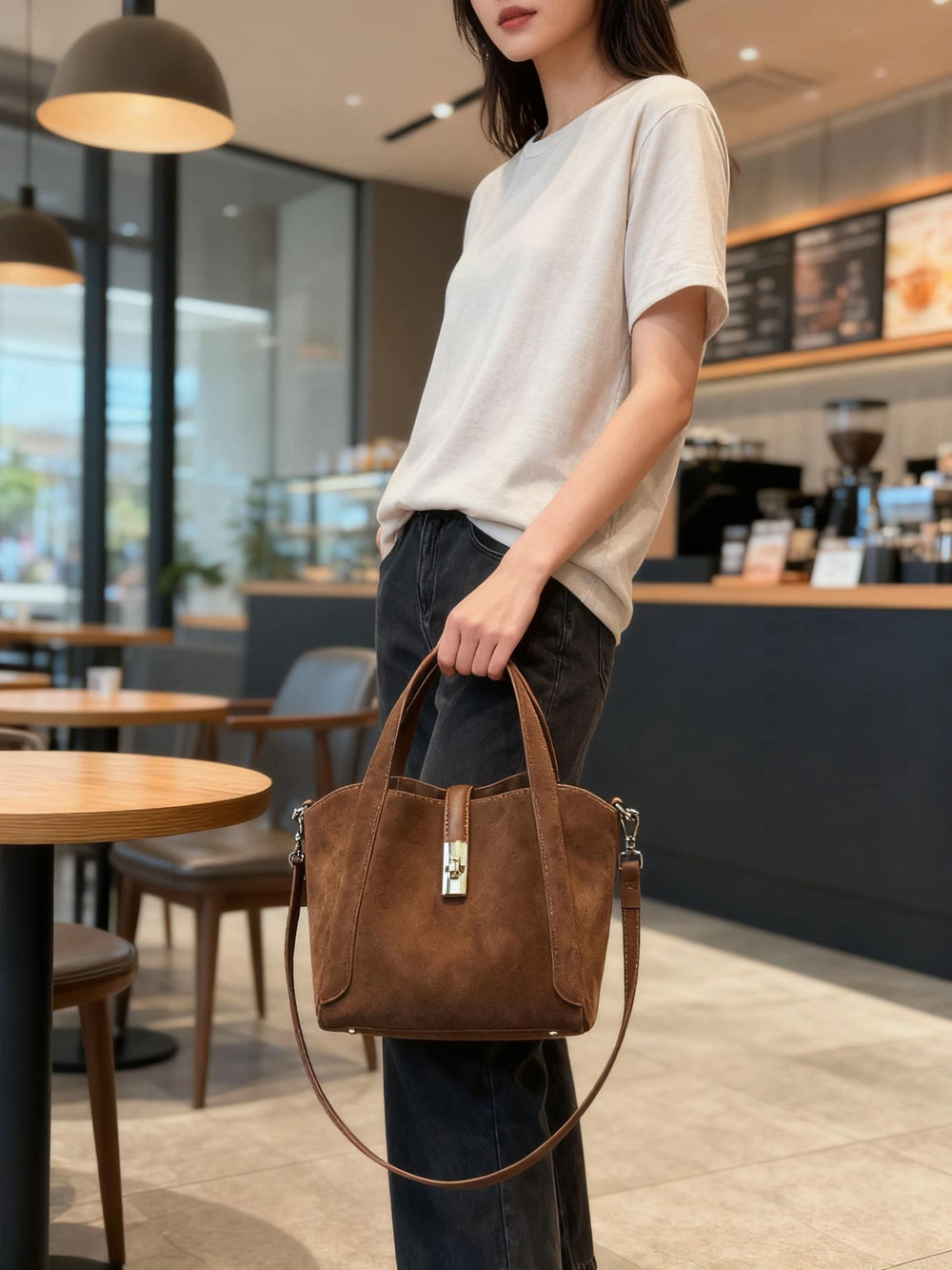 First-layer cowhide 2025new arrival vegetable basket bag large capacity bucket bag tote bag shoulder hand-carry cross-body bag for women