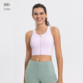 Hf millennium new all-in-one bra top for outdoor sports and fitness - ice silk, quick-dry, breathable, zipper bra dss109