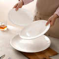 Wholesale shallow plate pure white ceramic plate for home dish plate hotel western food steak plate dish western tableware flat plate