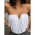 Amazon women's clothing  summer new arrivals: trendy & spicy solid color sleeveless asymmetrical cropped tank top