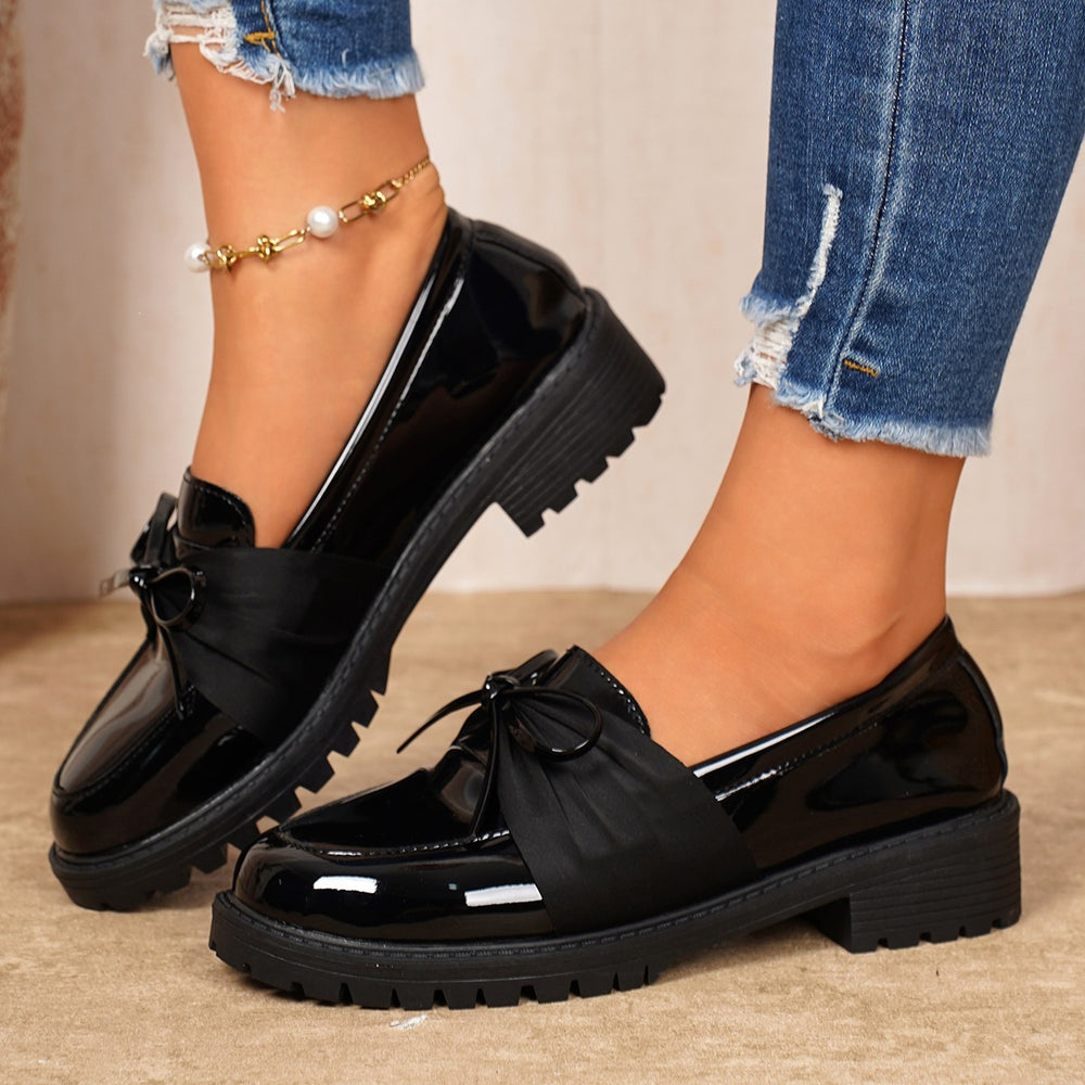plus size loafers for women summernew arrivalbows mary jane slip-on casualflats small leather shoes