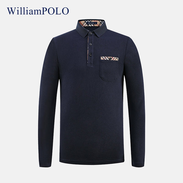 Emperor Paul Long Sleeve POLO Shirt Men's Autumn and Winter Fashion Versatile Lapel T-Shirt Men's Long Sleeve Top Men's Wholesale