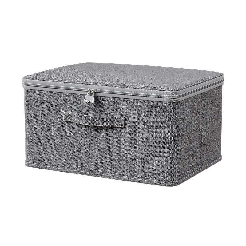Cationic clothes storage box with lid, household fabric oversized wardrobe, clothing quilt layered finishing box, storage basket