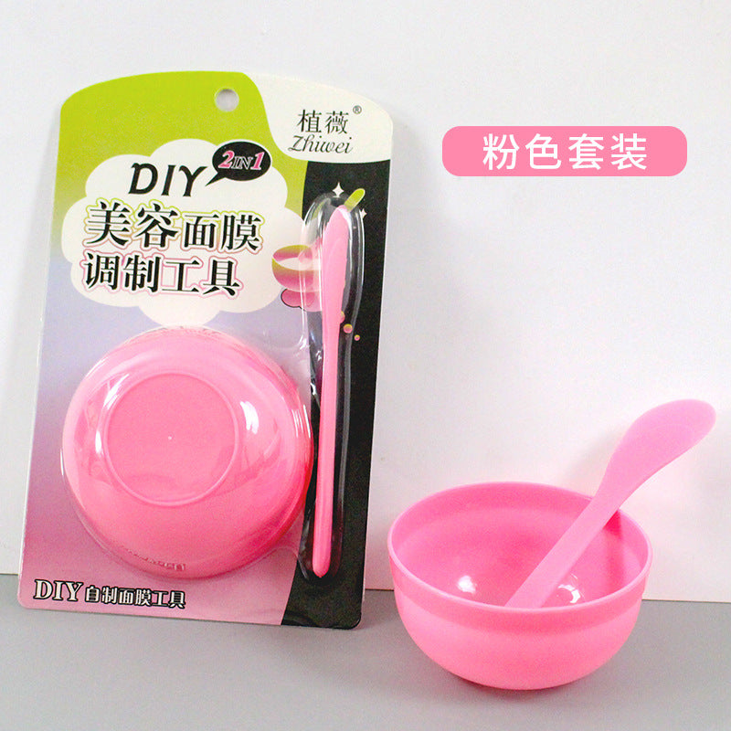 Zhiwei facial mask beauty tool two-in-one mask bowl suit mask stick plastic bowl facial makeup application factory