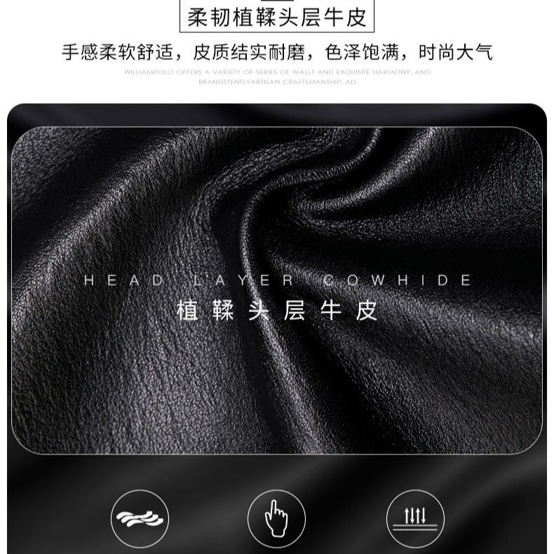 Emperor Paul Men's Oblique Span Bag Men's Bag Leather First Layer Cowhide Shoulder Bag Men's Fashion Trend Crossbody Bag