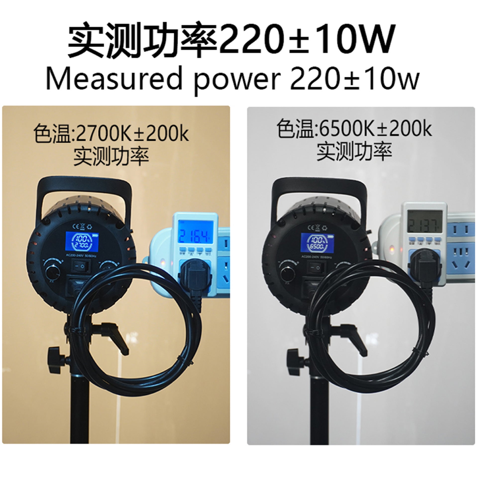 Cross-border 300W filling light photography professional live broadcast light live broadcast special light studio photo lighting light deep throwing top light