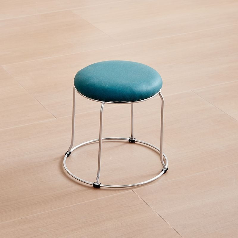 Soft stool, durable shoe changing stool, casual stool, for home bench, solid wood surface low stool, round stool, thickened steel stool