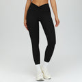 nude feel tight yoga pants cross high waist twist fitness pants outdoor running exercise pants 4514